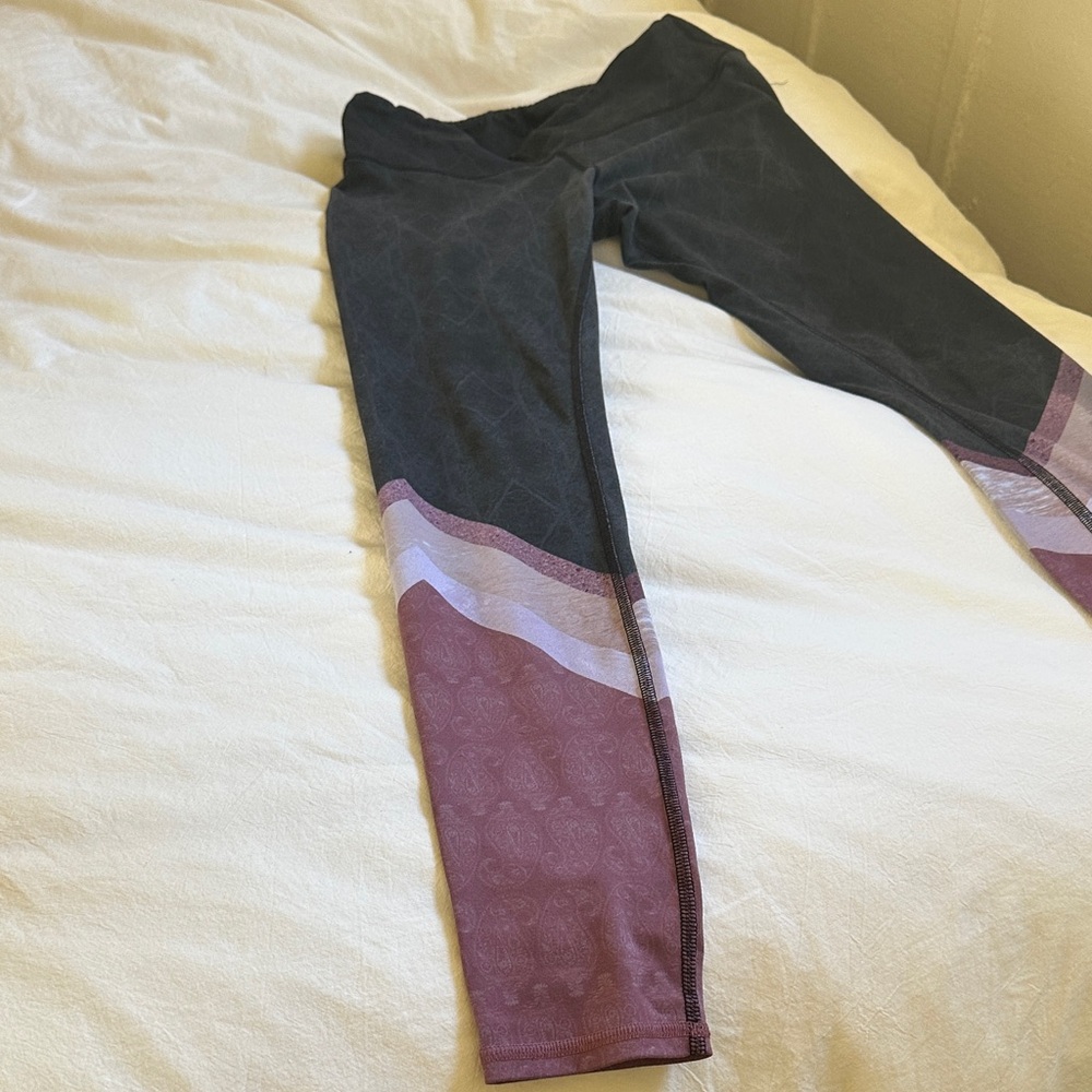 All Leggings - Black, chevron pink and mauve